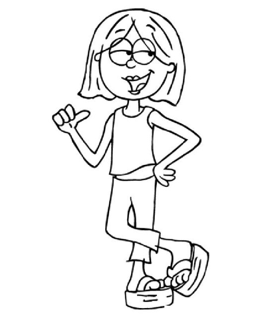 coloriage lizzie mc guire fait du stop